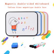 Mini tableau blanc magnétique effaçable à sec, Double face, pour écriture de messages, pour enfants, fournitures scolaires et de bureau, format A4