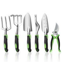 Ensemble d&#39;outils de jardinage, 6 pièces, Kit d&#39;outils à main de jardinage en plein air, ensemble d&#39;outils de jardinage pour femmes et hommes, avec pelle, râteau