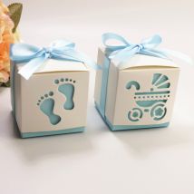 Boîte à bonbons calèche pour bébé 50 pièces/lot | Boîte en papier pour pour bébé, décoration de fête d'anniversaire