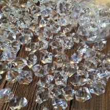 Lot de 50 pots à trésors transparents en diamant, en cristal acrylique, décoration de fête, mariage