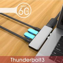 USB-C Hub 4K 60HZ Type C Hub USB adaptateur prise en charge 87W charge pour MacBook Pro / TV