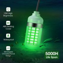 Extérieur 12v tension étanche lampe Led pour la pêche lumière verte lumière de pêche Led poisson lampe radeau pêche leurre lumière de poisson