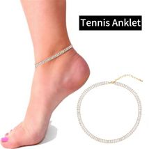 WEIMANJINGDIAN nouveauté étincelant zircon cubique CZ cristal Baguette Tennis bracelets de cheville pour les femmes en plaqué or