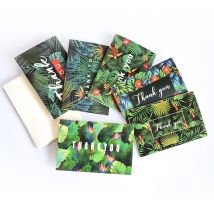 1 ensemble/6 pièces plantes tropicales Style carte de voeux enveloppe de visite merci carte de Thanksgiving Invitations bénédiction papier carte postale