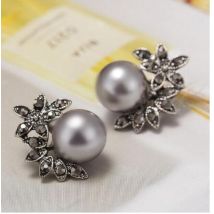 BYSPT boucles d'oreilles goutte d'eau de luxe boucles d'oreilles ovales en cristal gris pour les femmes Piercing bijoux boucles d'oreilles goutte d'eau