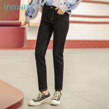 INMAN hiver nouveautés polyvalent lavé à l'eau mince Stretch coton noir pantalons pour femmes