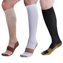 cuivre infusé chaussettes de Compression 20-30mmHg gradué hommes femmes Patchwork longues chaussettes S-XXL