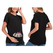 Femme hauts de maternité bébé Peeking t-shirt grossesse mères hauts chemise maman t-shirt