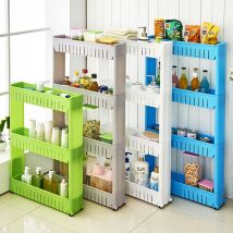 Étagère de rangement en plastique | Étagère de rangement de salle de bains de cuisine étagère de sous-vêtements en plastique organisateur de cuisine, étagère de rangement mobile avec support de rangement à roulettes