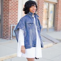 Grande taille veste en jean femmes manches chauve-souris bouton poches jean ample manteau court veste femmes Streetwear automne Bomber veste