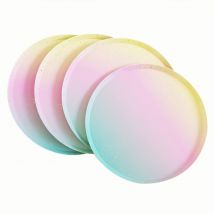 Assiettes de couleur arc-en-ciel 8 pièces, Macaron licorne arc-en-ciel Pastel, décoration de fête d'anniversaire, vaisselle, réception pour bébé