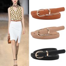 Ceinture fine en cuir pour femmes, noir, blanc, marron, pour robe, pantalon, Jean