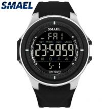 de luxe SMAEL hommes plongée 50m montres de sport électronique numérique LED montre militaire hommes montres décontractées Relogio Masculino
