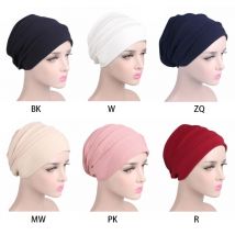 Bonnet de sommeil en coton pour femmes, 6 couleurs, Turban musulman, perte de cheveux, chimio, à la