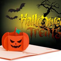 Citrouille en colère Halloween 3D carte de voeux carte d'invitation de enveloppe de carte incluse