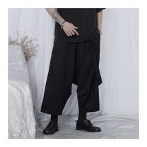 Yamamoto-pantalon neuf points, Original, pantalon à jambes larges, tendance, beau, ample et bretelles, pantalons décontractés