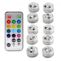 Lampe LED Submersible avec télécommande, imperméable conforme à la norme IP68, éclairage d'extérieur, idéal pour un jardin, une piscine, un Vase ou une fête, rvb