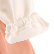 Kinderen Mode Een Stuk Jurk Patchwork Jurk Met Pompoms Casual Stijl Kleding