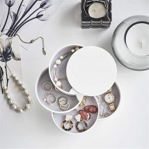 Boîte de rangement de bijoux en bois, 4 couches, rotation à 360 degrés, organisateur d'accessoires de bijoux, colliers, Bracelets, bagues, boucles d'oreilles