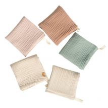 Serviette de bain en tissu de coton doux et absorbant de gaze pour bébé,mouchoir de salive, gant de toilette maternelle de 5 pièces,