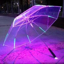 Parapluie 3/4 couleurs variables à 8 côtes | Parapluie de nuit de sécurité, avec lampe de poche, Cool pour enfants, tendance