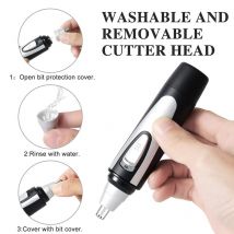 Tondeuse à cheveux d'oreille de nez, tondeuse de nez électrique tondeuse faciale imperméable tondeuses à cheveux