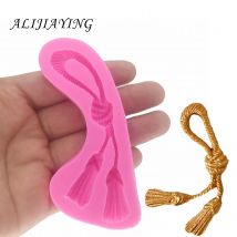 Rideau chanvre corde Silicone moule Fondant gâteau décoration outils gâteau dentelle bordure sucre artisanat moules bricolage gâteau fimo D1329