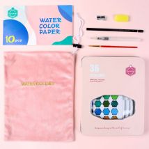 1 boîte aquarelle Pigment ensemble 36 couleurs aquarelle peinture étudiant peint à la main Portable peinture ensemble fer boîte eau couleur Art Suppli