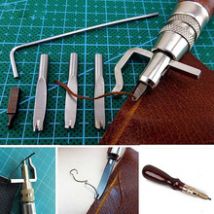 Ensemble d'outils de travail pour le cuir, ensemble d'outils 5 en 1 artisanat cuir bricolage rainurage de couture