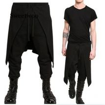Automne Punk Style sarouel hommes pantalon décontracté taille élastique cordon danse jupe pantalon en vrac 3XL