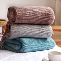 Couverture épaisse tricotée pour canapé, plaid de sieste, doublure en peluche, polaire, plus de flexibilité, pour les lits et le canapé