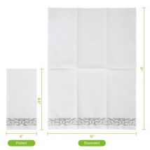 Serviette en lin avec motif de vin à fleurs argentées pour serviettes décoratives adaptées à la cuisine, à la salle de bain, au mariage ou à un événement