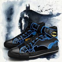 Baskets hommes haut chaussures en toile le chevalier noir Batmans chaussures de sport décontractées jeune homme chaussures de skateboard