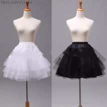 NIXUANYUAN – jupon court blanc ou noir pour femme, sous-jupe pour robe de mariée, cerceau,