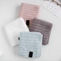 Plaine vague motif coton serviette absorbant grand épais serviette de bain salle de bain douche serviette ménage salle de bain fournitures