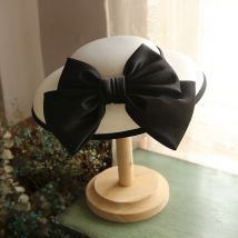 Chapeau Fedora en lin blanc pour femme, maille plume, , pour fête de mariage, boîte à pilules