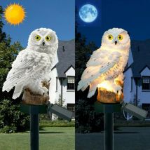 Hibou lumière solaire avec panneau de LED solaire Simulation de LED lumière animale faux hibou étanche solaire jardin lumières lampe de jardin en plein air
