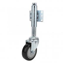 Roulettes à ressort noir PVC | Roue de porte 4 en PVC charge maximale 120kg