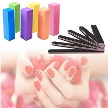 Lime à ongles et tampon, trousse à outils de manucure professionnelle 18 pièces bloc tampon d'art des ongles 18 pièces 100/180 limes à ongles doublées de grain