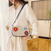 Décontracté toile sac à bandoulière femmes classique Texture délicate Chic fleur PU épissage petite femme pochette de messager