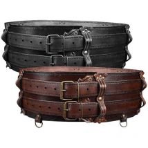 Ceinture de harnais en cuir Viking pour hommes et femmes, accessoire de taille à Double sangle celtique, ceinture Steampunk pour hommes et femmes