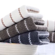 Serviettes rayées ondulées Style | Pour fils adultes, gant de toilette antibactérien, serviette douce 100% coton avec bon vêtement biluleux