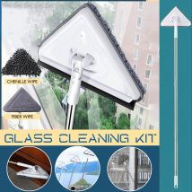 Nettoyeur de vitres d'essuie-glace à domicile réglable longue tige télescopique nettoyage à sec et humide outil de nettoyage de brosse magnétique D12