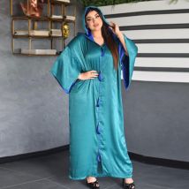 Abaya – Robe arabe musulmane pour femmes, Kaftan marocain à capuche, Jalabiya islamique turc, automne