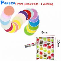 5 Paare Schwangere Frauen Waschbar Bambus Brust Pad Pflege Pads Feste PUL Wasserdicht Wiederverwendbare Dame Stillen Pads + 1 beutel