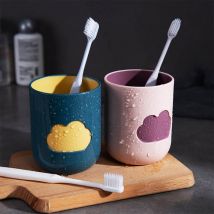 Tasse de brosse à dents à motif nuage, gobelets de couple à grande bouche, tasse de lavage des dents en plastique respectueux de l&#39;environnement, fournitures de salle de bain 1 pièce