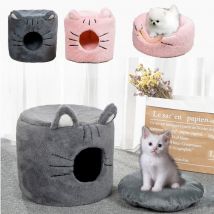 2 en 1 chat lit maison animal de compagnie Met chat lit corail velours auto-chauffant pliable grotte maison forme animal de compagnie lit de couchage pour chat lit