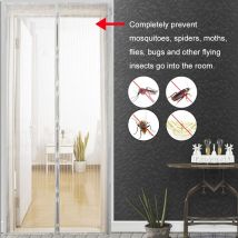 Moustiquaire magnétique pour rideau de porte, filet anti-insectes avec aimants sur l&#39;écran de porte à fermeture automatique