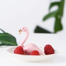 Plateau à bibelots en forme de flamand | Assiette élégante en céramique pratique Durable, plateau à bijoux en forme de flamand rose, pour salle de Table, maison 1 pièce