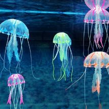 Mini jet lumineux de poissons à jellytes artificielles | 1 pièce, décoration d'aquarium, ornement sous-marine pour animaux de compagnie,